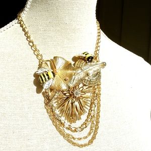 Statement Necklace Restyled Vintage & Crystal